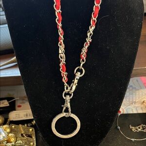 Vera Bradley Silver and Red Chain Necklace